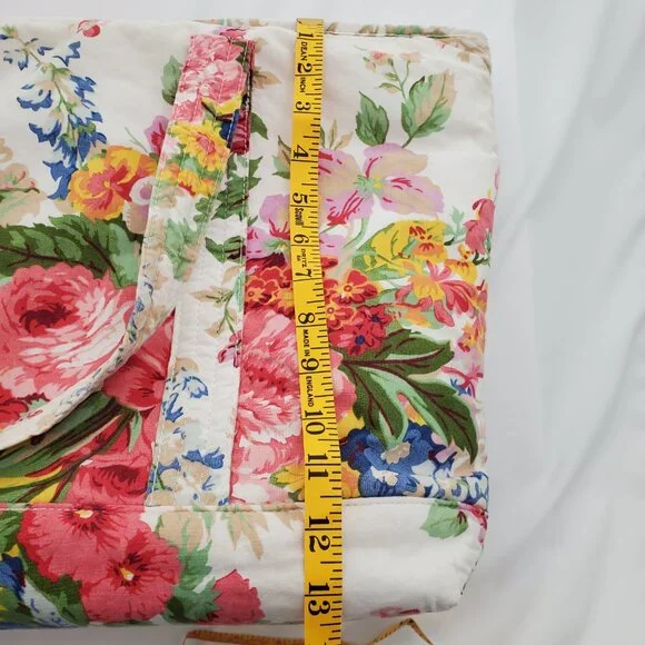 RARE Vintage Ralph Lauren “Melissa on White” Floral Cotton Tote!  XL - Picture 13 of 16